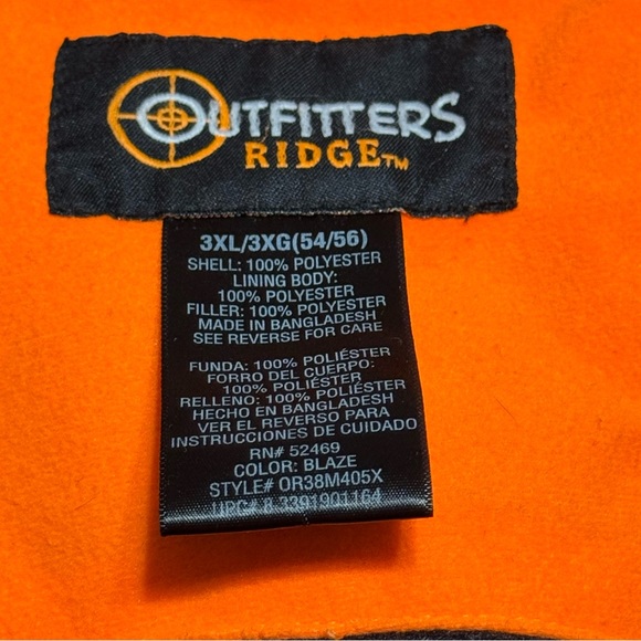 Vintage Outfitters Ridge Quilted Lining Hunters Orange Mens Heavy Coat Size 3XL - Picture 3 of 9